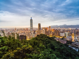 Taipei skyline in the evening