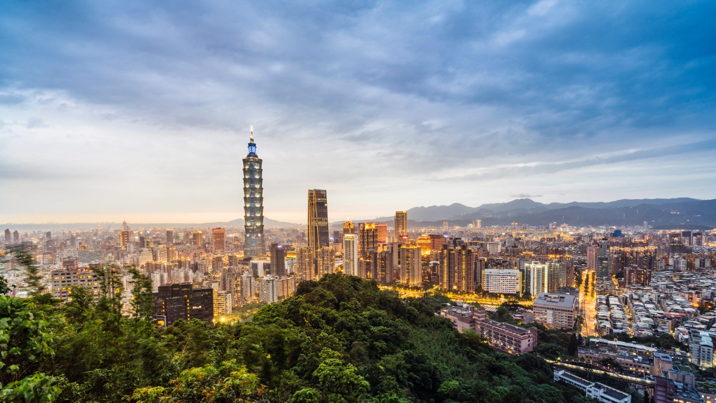 Taipei skyline in the evening